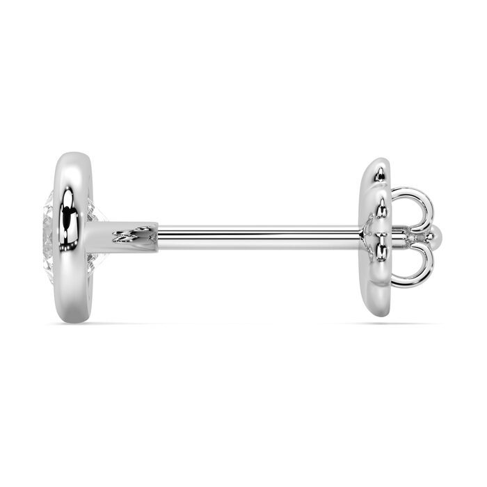 Round bezel stud earrings with approx. 1.10ct lab-grown diamonds in 14k gold