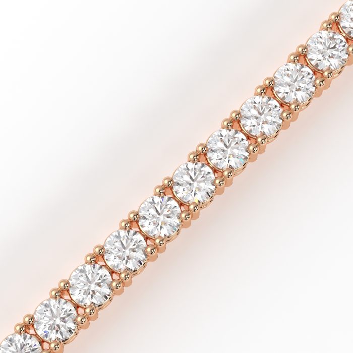 Round tennis bracelet, lab-grown diamonds, 18k gold
