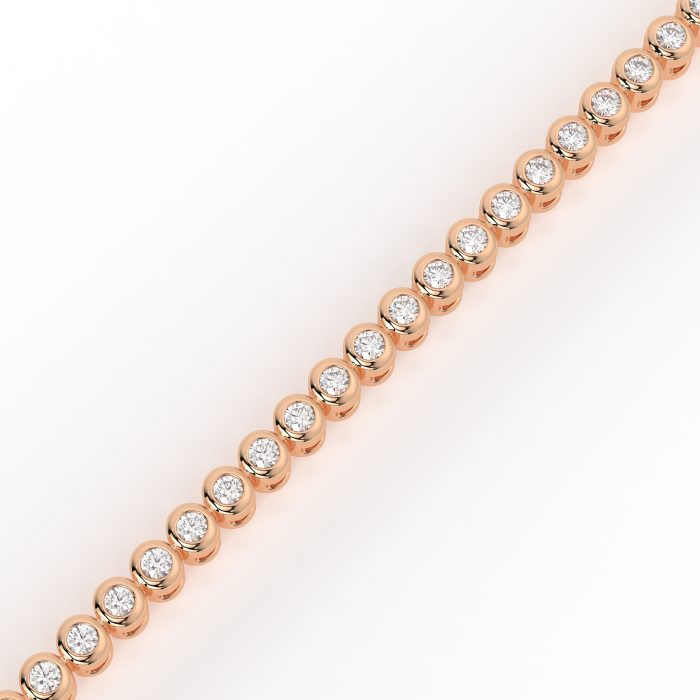 Fine round tennis bracelet, lab-grown diamonds, 14k gold