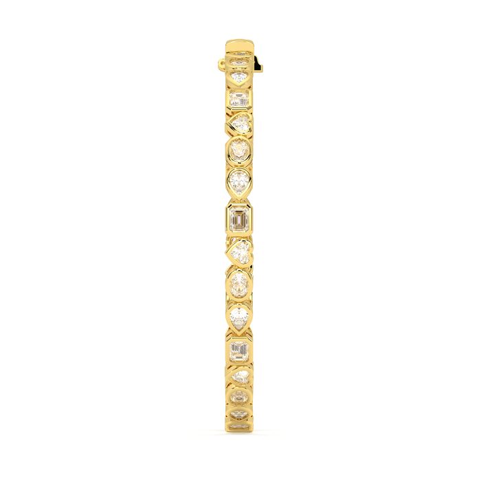 Mixed cut bezel bracelet with approx. 5.34ct lab-grown diamonds in 14k gold