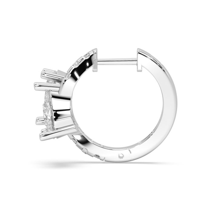 Pear cluster huggie earrings, lab-grown diamonds, 14k gold