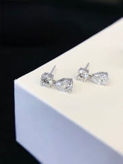 Double Stone Drop Earrings, Lab-Grown Diamonds, 14k Gold