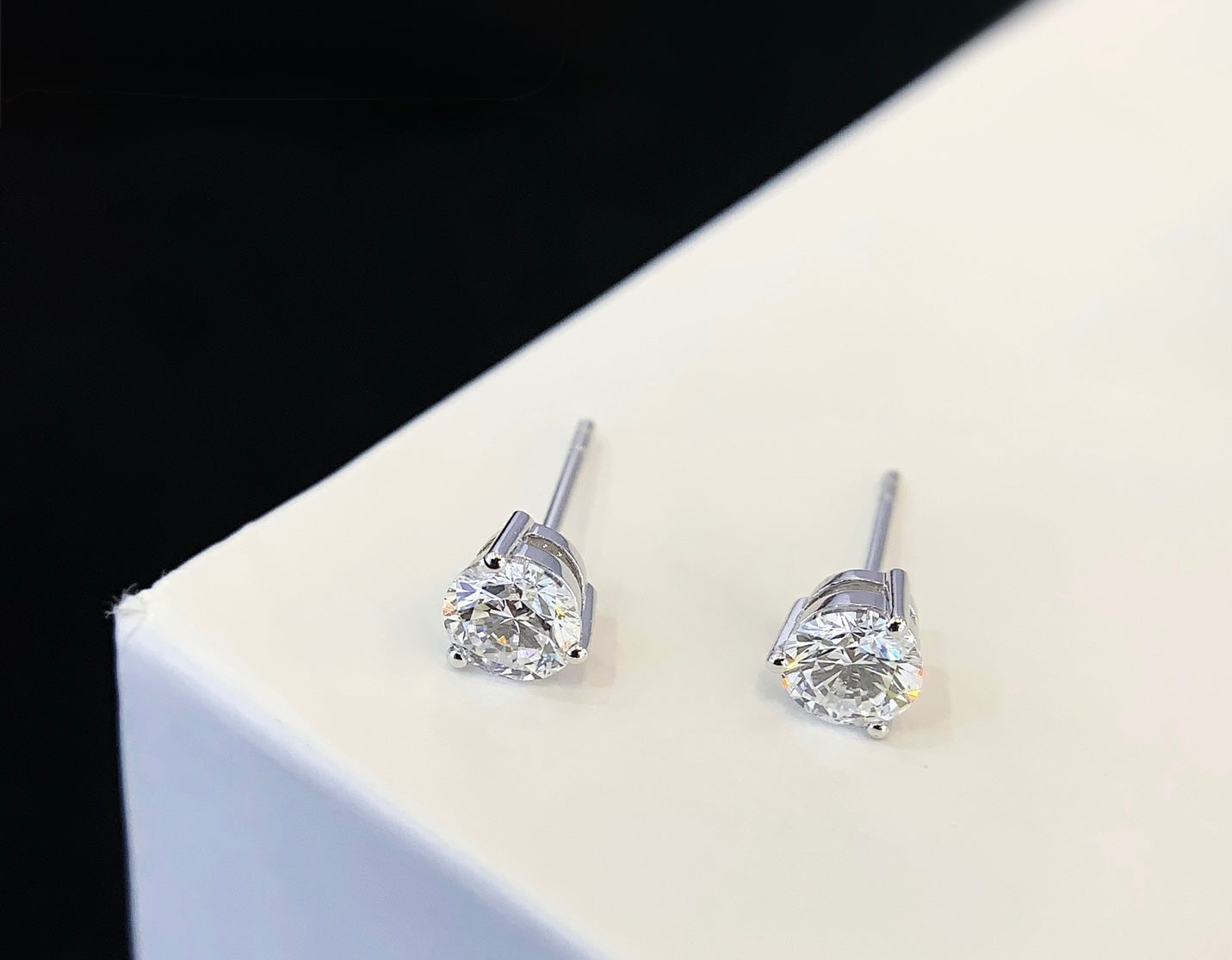 Round Diamond Studs, 2ct Total Weight Lab-Grown Diamonds