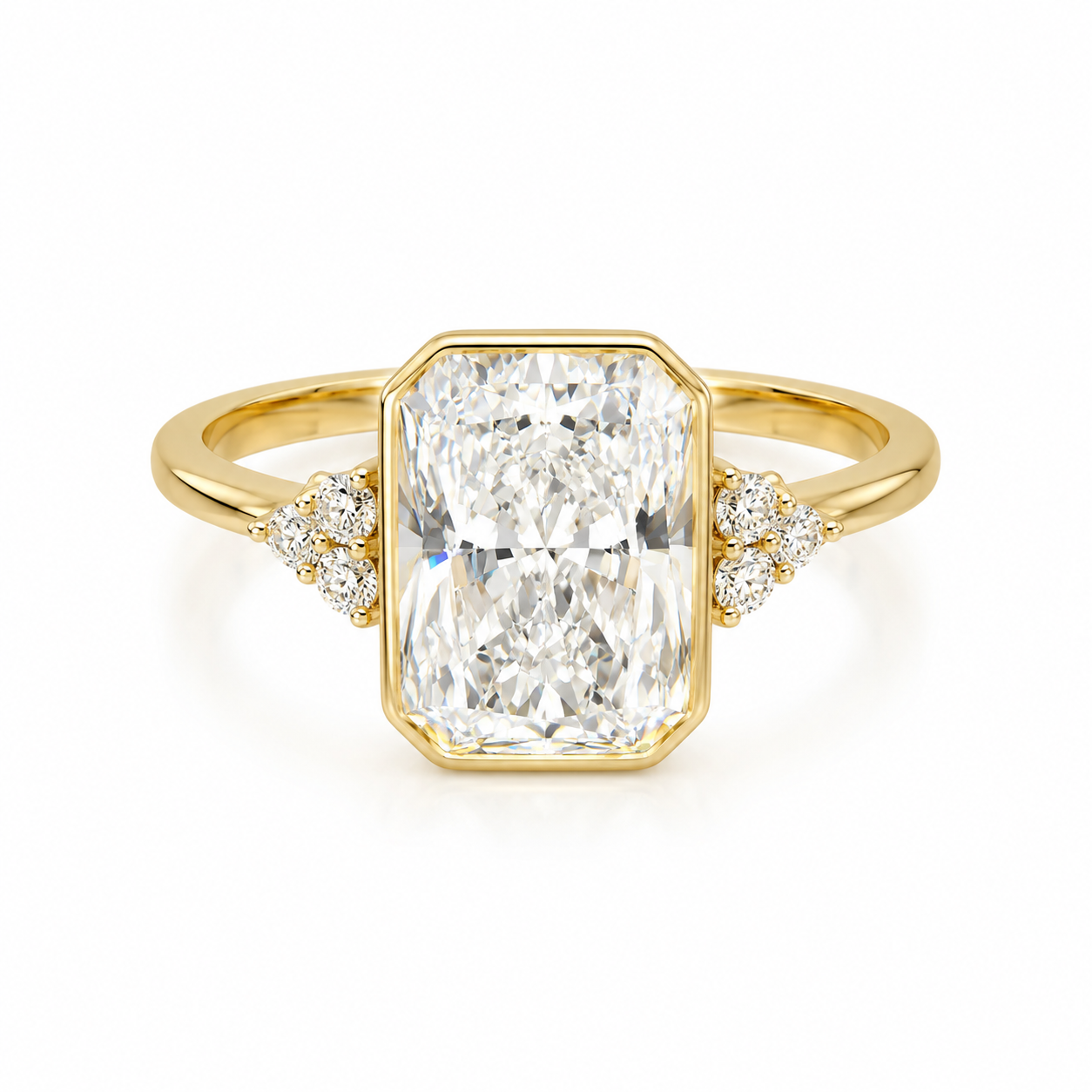 Old Mine Ring, 3ct Lab-Grown Diamond, 18k Yellow Gold