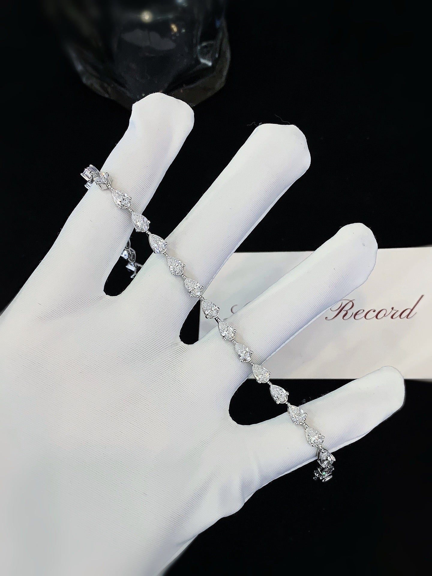 Pear Tennis Bracelet, 6ct Total Weight Lab-Grown Diamonds, 14k Gold