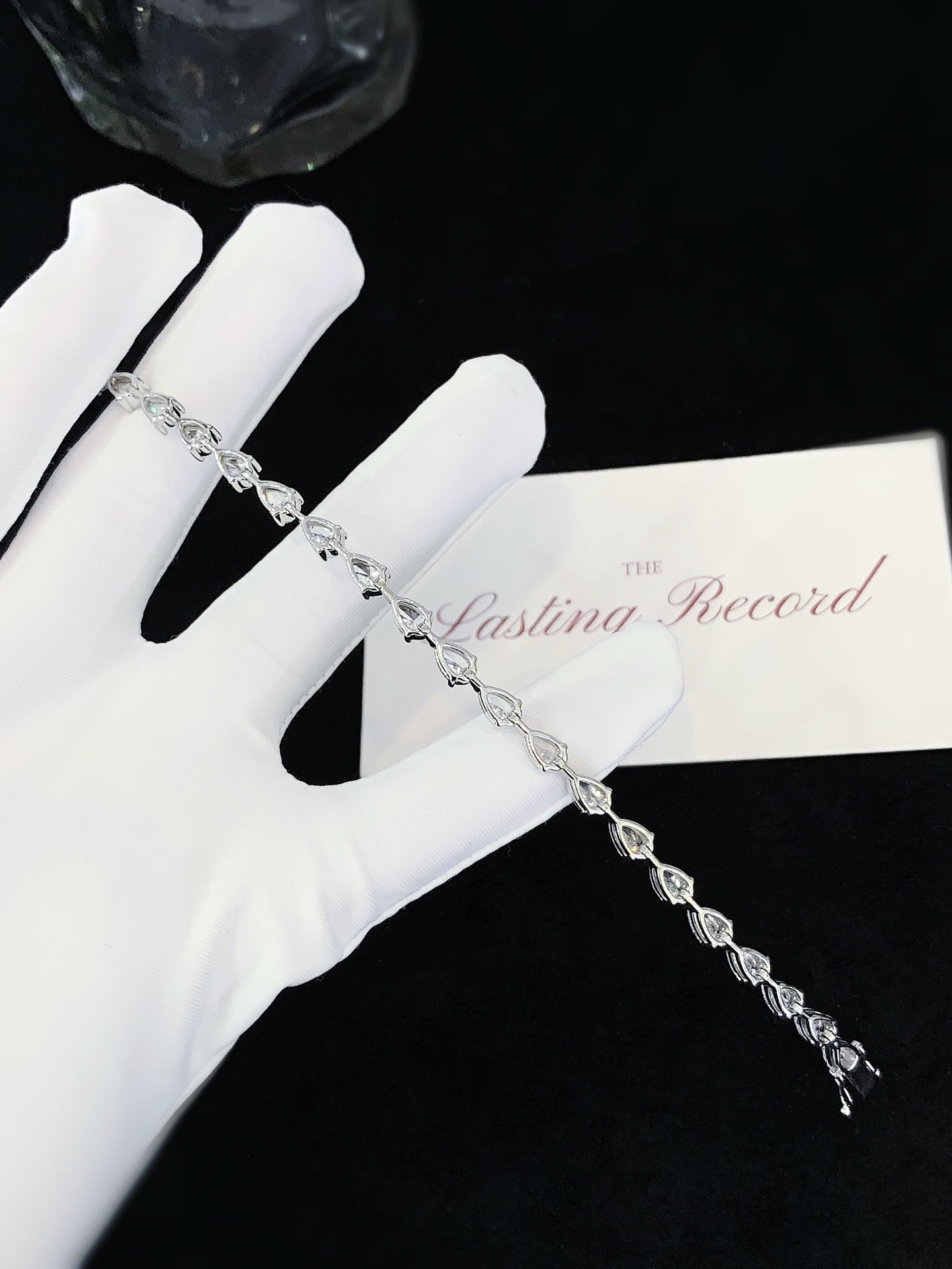 Pear Tennis Bracelet, 6ct Total Weight Lab-Grown Diamonds, 14k Gold