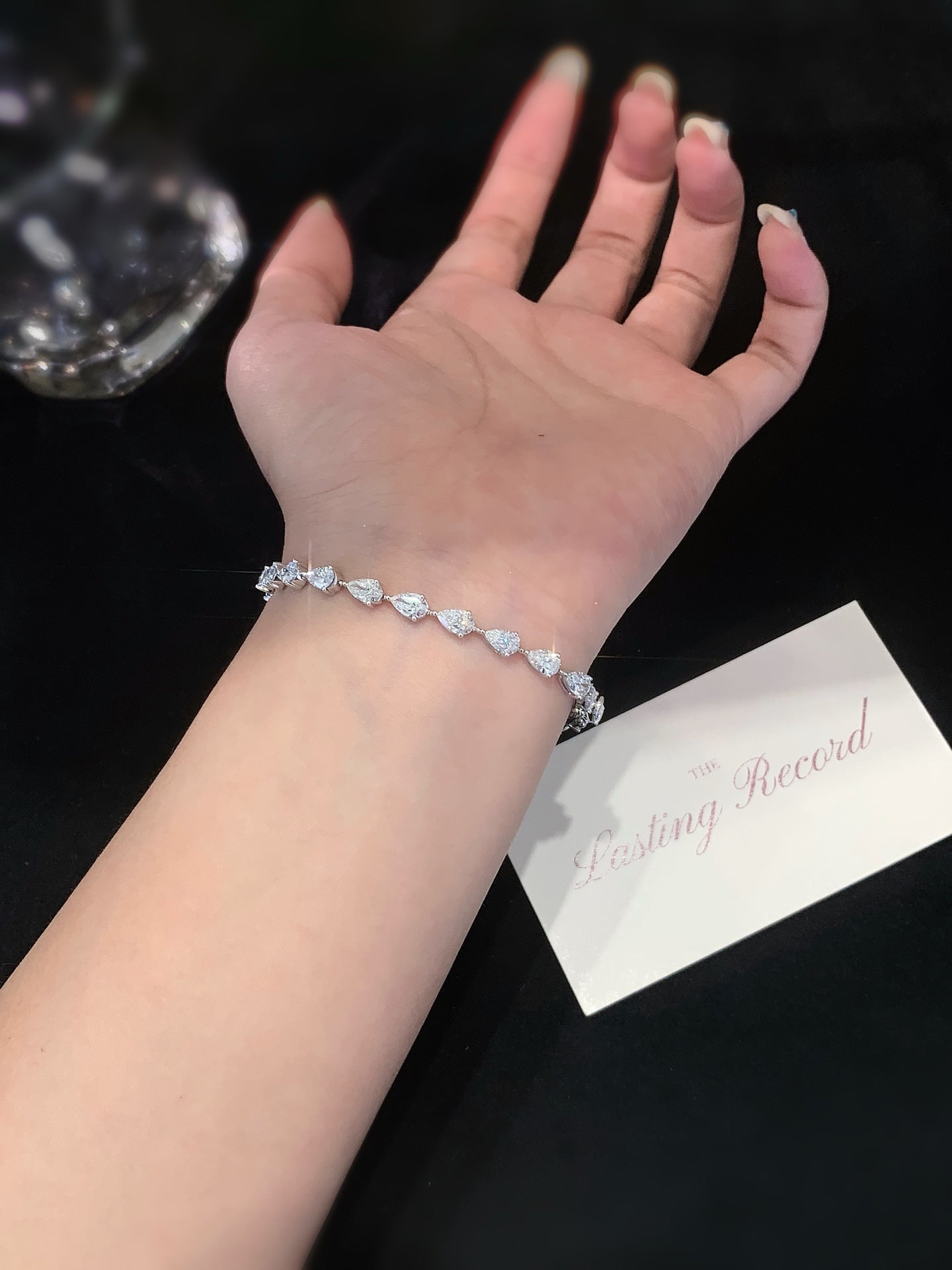 Pear Tennis Bracelet, 6ct Total Weight Lab-Grown Diamonds, 14k Gold