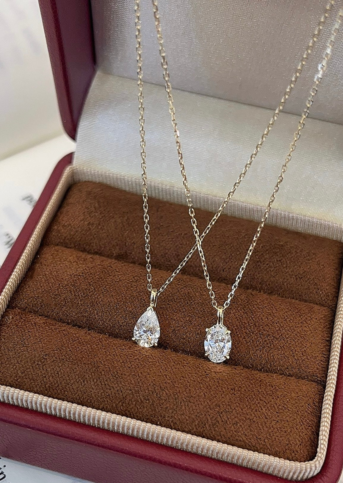Oval Diamond Pendant, 0.51ct Lab-Grown Diamond, 18k Yellow Gold