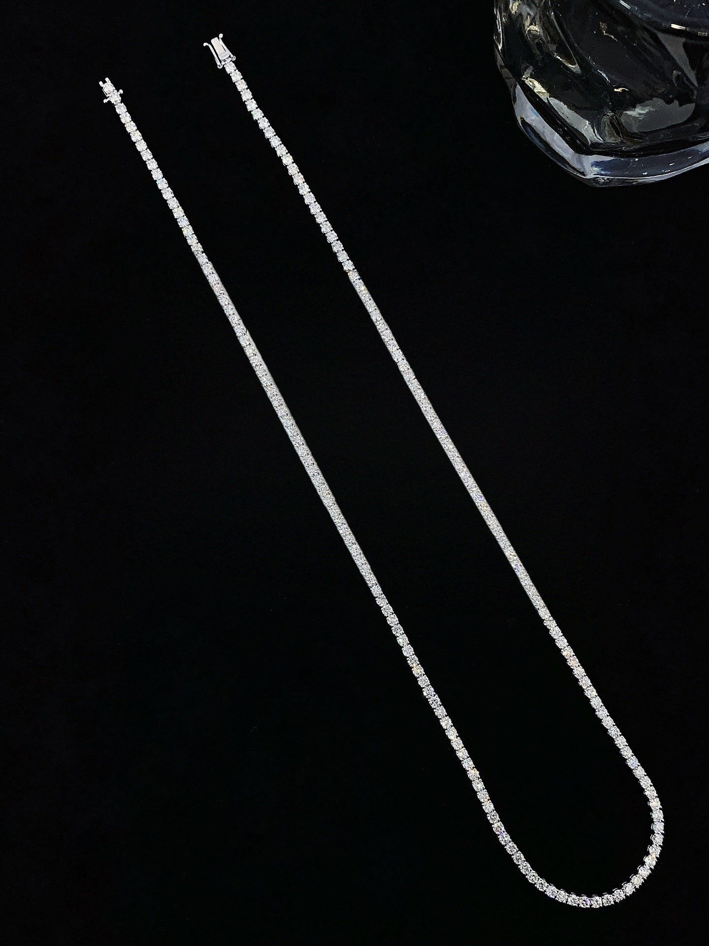 Round Tennis Necklace, 9.5ctw, 14k Gold