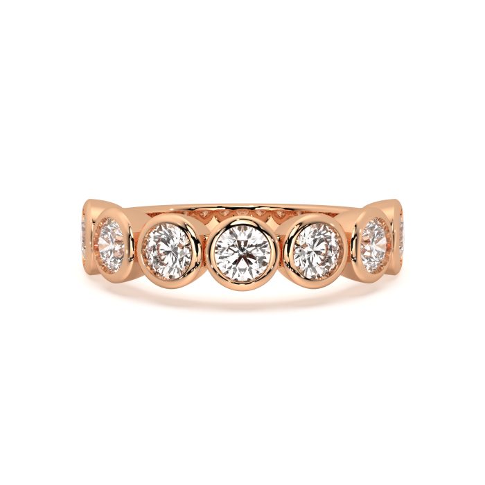 Round bezel band with approx. 3.64ct lab-grown diamonds in 14k rose gold