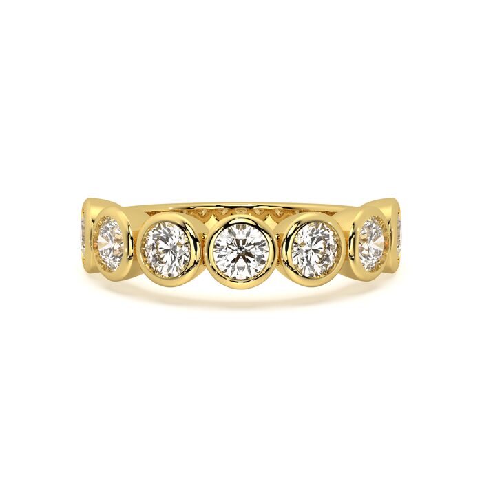 Round bezel band with approx. 3.64ct lab-grown diamonds in 14k yellow gold