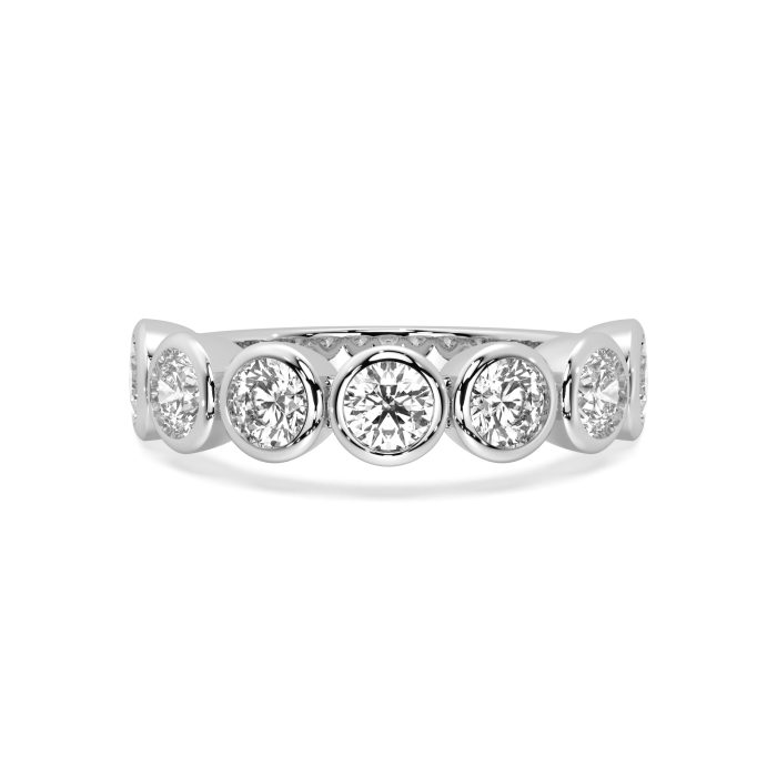 Round bezel band with approx. 3.64ct lab-grown diamonds in 14k white gold