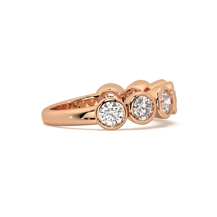 Round bezel band with approx. 3.64ct lab-grown diamonds in 14k rose gold