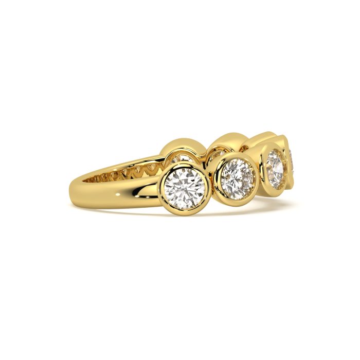 Round bezel band with approx. 3.64ct lab-grown diamonds in 14k yellow gold