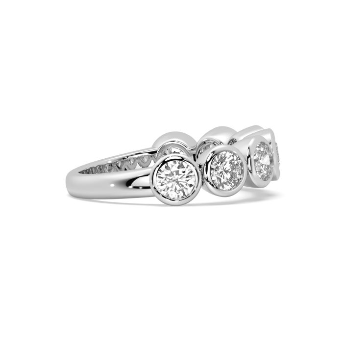 Round bezel band with approx. 3.64ct lab-grown diamonds in 14k white gold