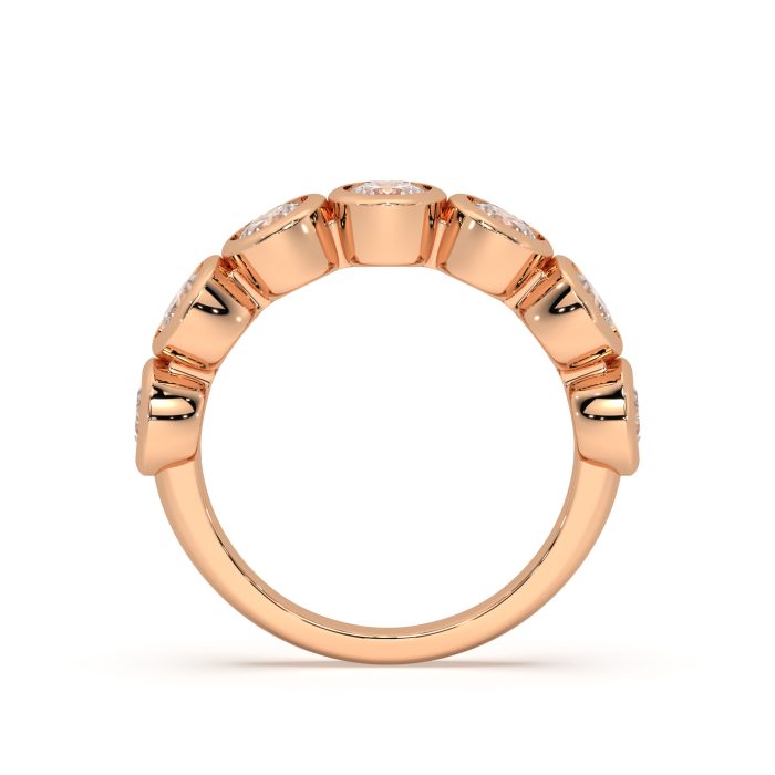 Round bezel band with approx. 3.64ct lab-grown diamonds in 14k rose gold
