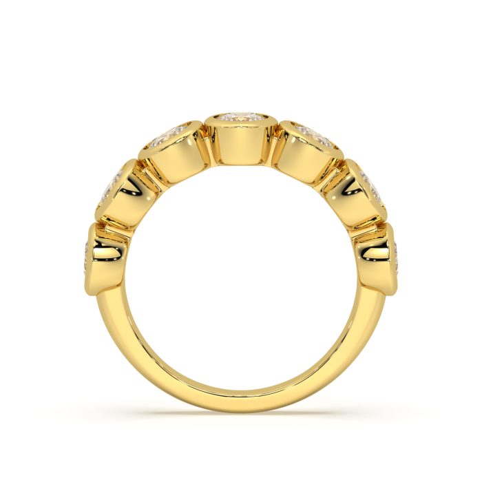 Round bezel band with approx. 3.64ct lab-grown diamonds in 14k yellow gold