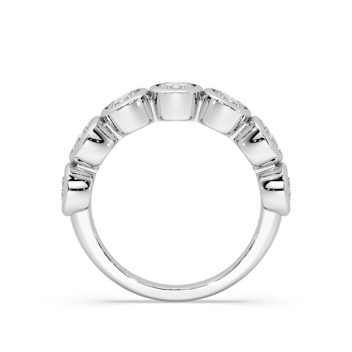 Round bezel band with approx. 3.64ct lab-grown diamonds in 14k white gold