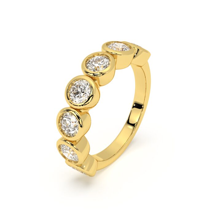 Round bezel band with approx. 3.64ct lab-grown diamonds in 14k yellow gold